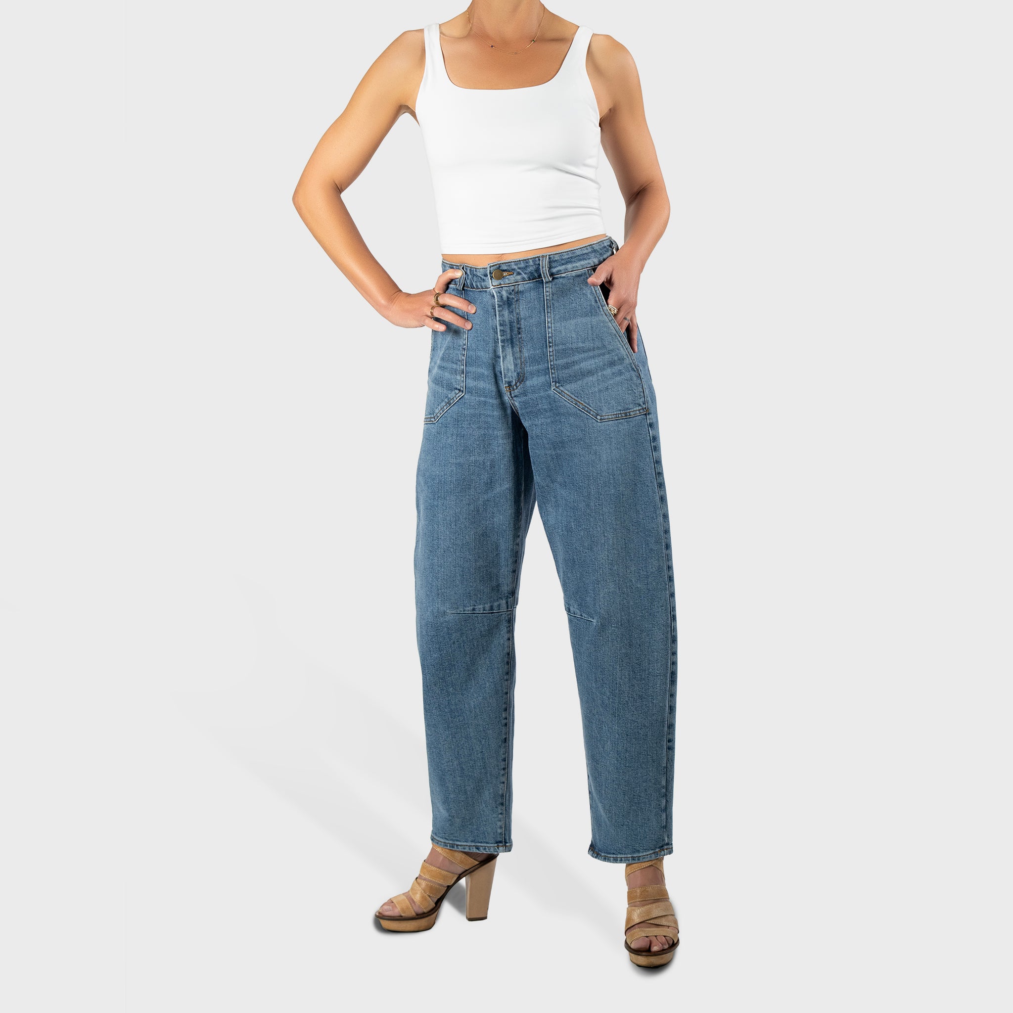 AUSTIN: Barrel Leg Waist Sculpting Jeans with Better Butt™ Lift