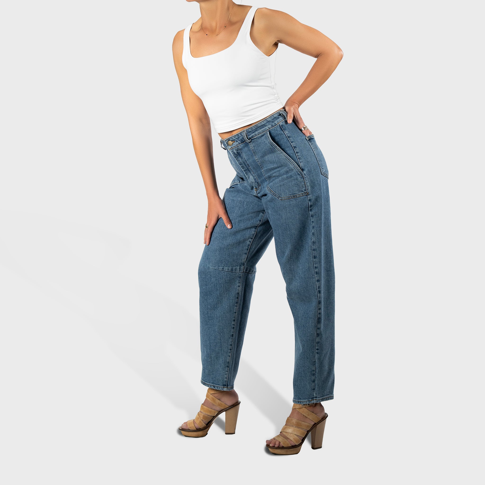 AUSTIN: Barrel Leg Waist Sculpting Jeans with Better Butt™ Lift