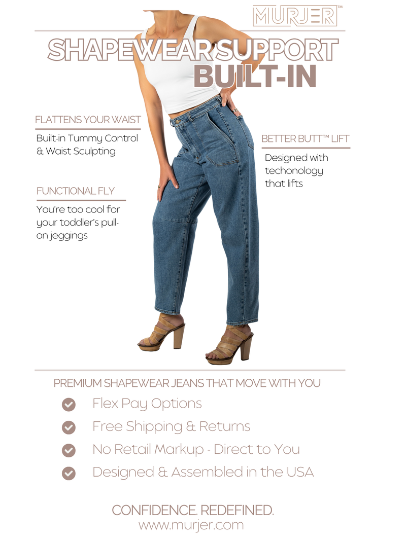 AUSTIN: Barrel Leg Shapewear Jeans with Better Butt™ Lift